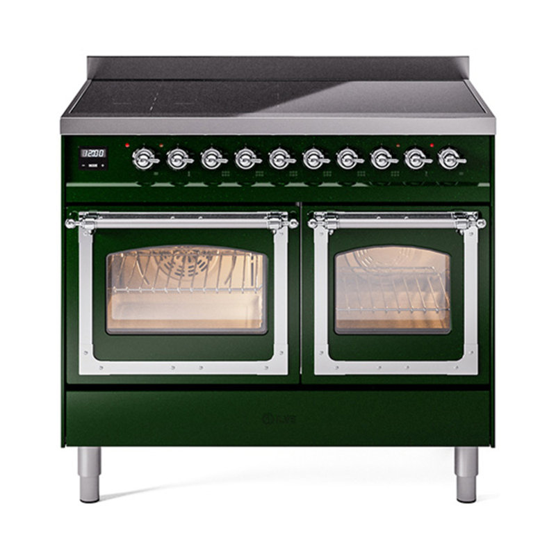 ILVE Nostalgie II Noblesse 40 po à induction, Vert émeraude / chrome