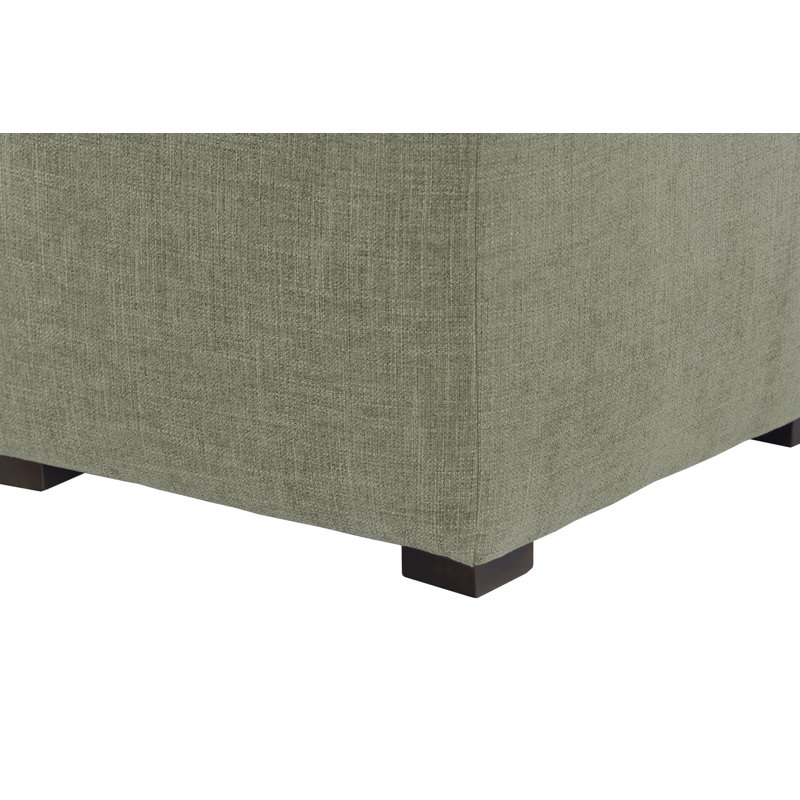Tami Button Tufted Storage Ottoman, Moss
