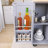 50" Rubber Wood Countertop Kitchen Cart With Spice Rack & Towel Rack-1683567060