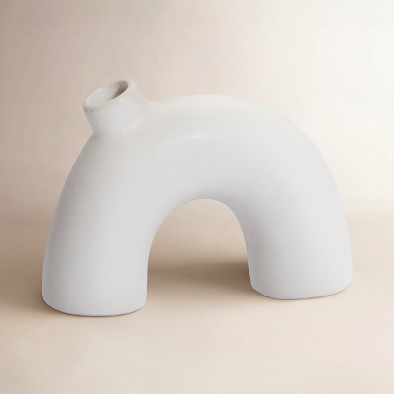 Hedy Handmade Ceramic Table Vase, 4.50" H x 5.75" W x 1.75" D