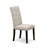 Elsa Parson Dining Room Chairs - Button Tufted Nailhead Trim Doeskin Linen Fabric Padded Chairs, Set of 2, Wirebrushed Black-917192158-917192159