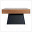 Table basse moderne carrée avec plateau en grain de bois et base élégante, style campagnard de style Mid-Century pour le salon