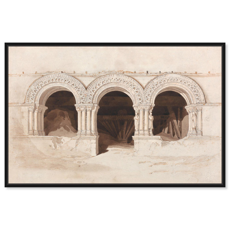«Arches in the West Side», illustrations rétro sur toile par Art Remedy, H 11 po x l 16 po x P 1,2 po, Cadre noir