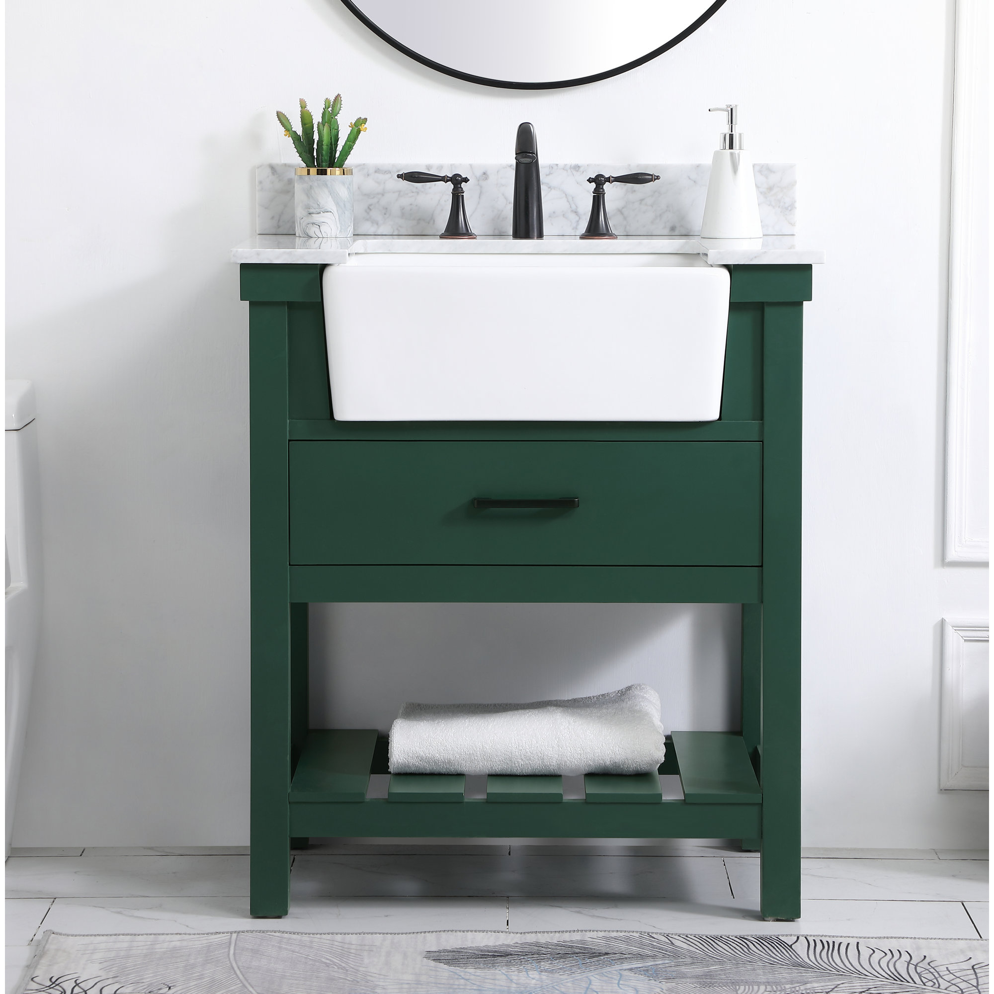Pelaghia 30'' Single Bathroom Vanity, Green