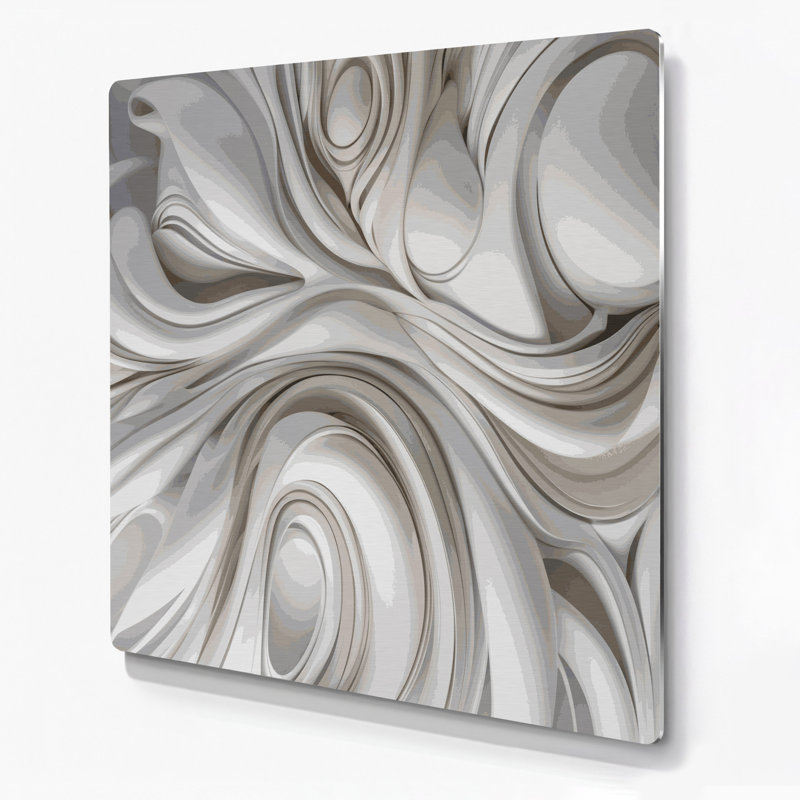 Art mural gris Biomorphic Abstraction 80, H 32 po x l 32 po