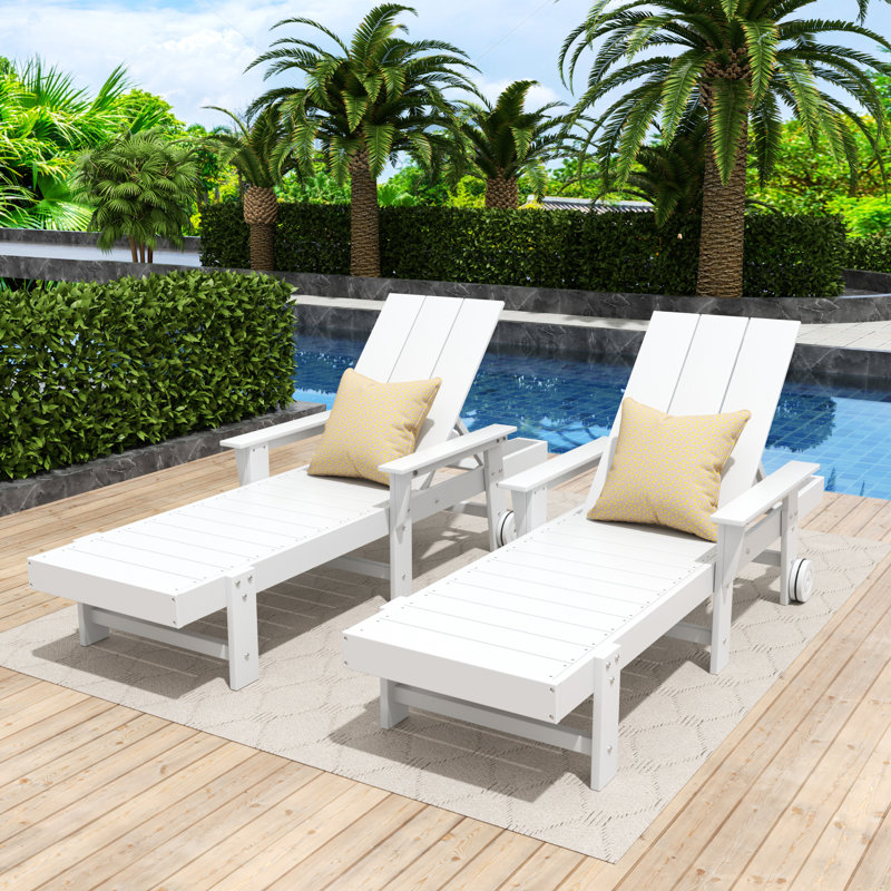Joubert Outdoor Chaise Lounge Set, White