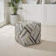 Edith Hide Upholstered Pouf, Grey