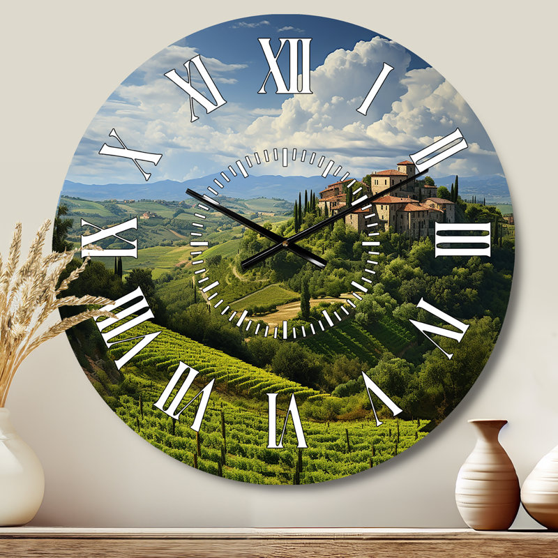 Horloge murale Italie, Toscane, tranquillité et paysages, Médium