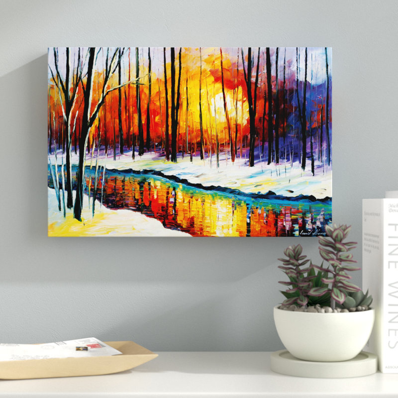 « winter sun », impression, Papier d'art encadré noir, Blanc, H 16 po x l 24 po x P 1 po