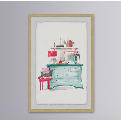 Aqua Dresser - Single Picture Frame Painting