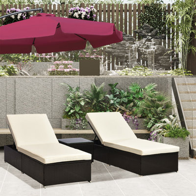Aymelia 195cm Long Reclining Single Chaise with Cushions
