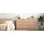 Commode 9 tiroirs pour chambre à coucher avec grands tiroirs, commode en bois, grande commode de plancher, long meuble télé moderne, table d'appoint avec rangement Mid-Century, naturel-1042608031