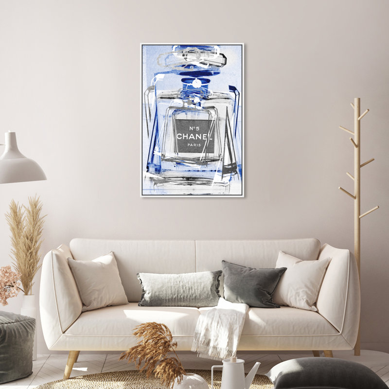 Infini saphir argent - art textuel sur toile, Impression encadrée, H 30 po x l 20 po, Blanc