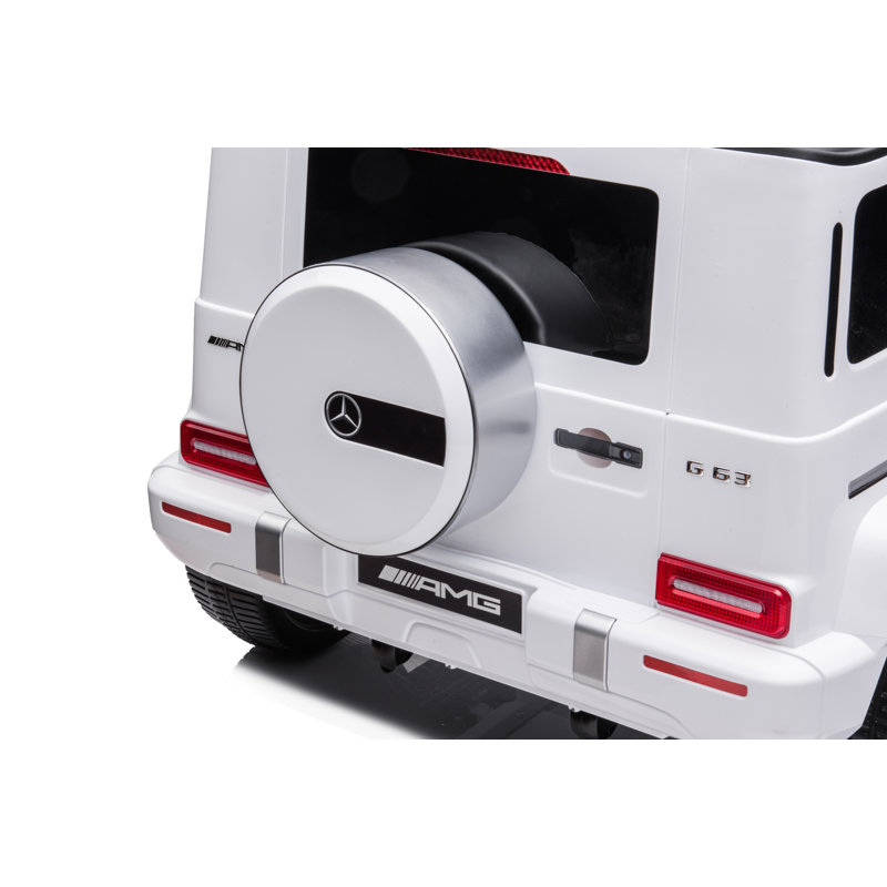 White 24V Mercedes G63 Ride-On Car with Remote Control