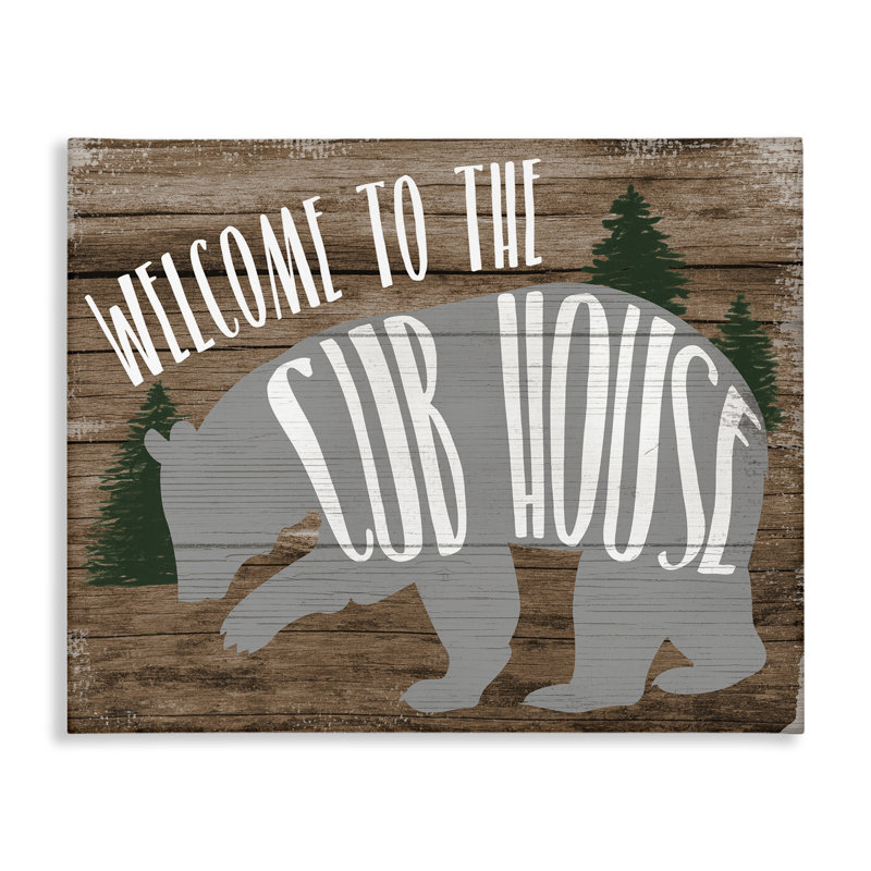 «Welcome Cub House», art mural sur toile par Daphne Polselli, H 30 po x l 40 po