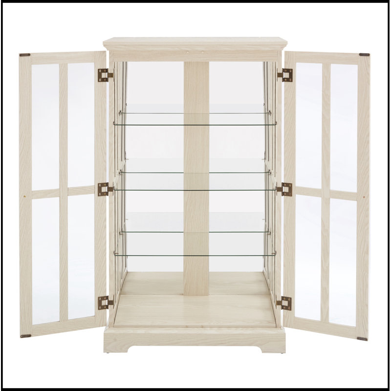 Arria avec portes doubles en verre et 3 tablettes réglables, White