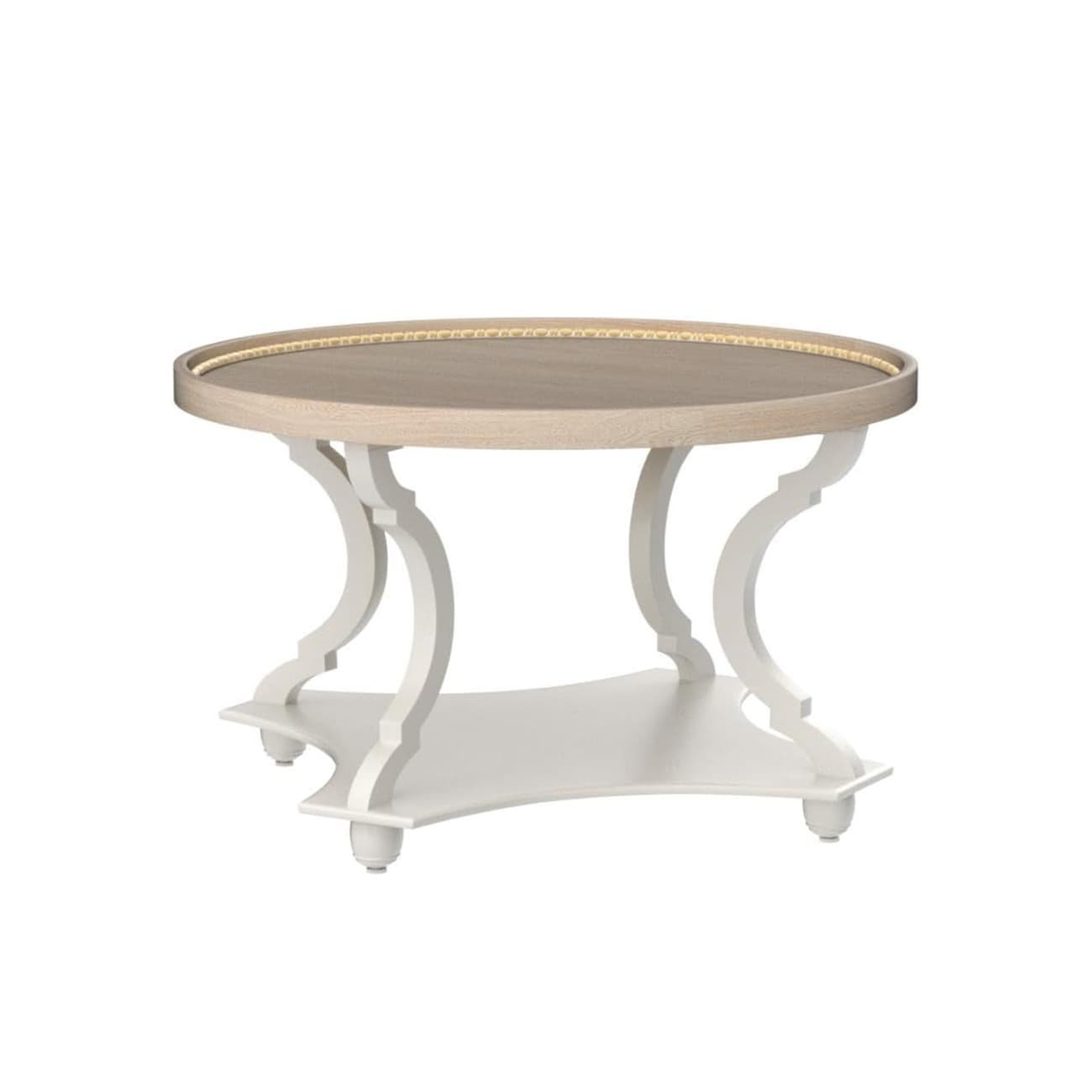 Ophelia & Co. Country Round Coffee Table, Living Room Wooden Tray Top