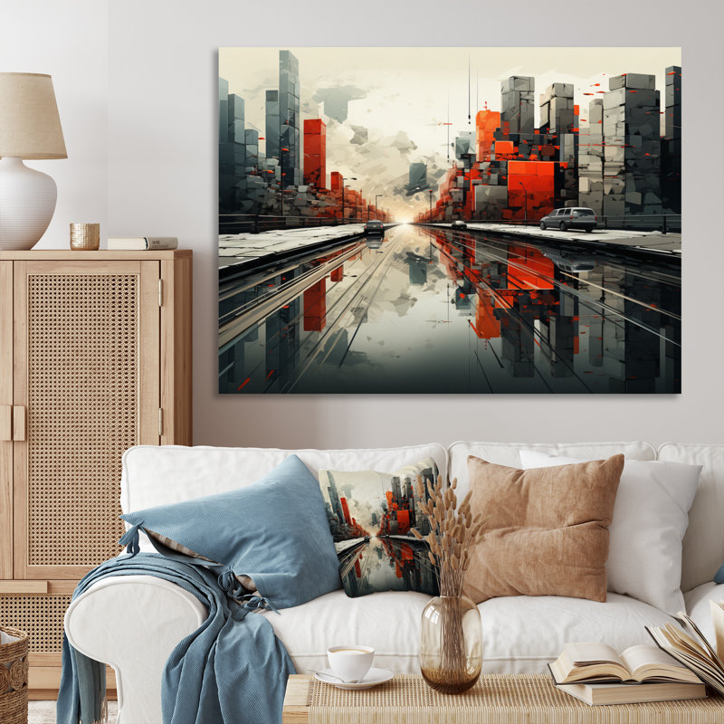 " Abstract Future Cityscape I ", Wrapped Canvas, 24" H x 32" W x 1" D