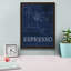 «Coffee Blueprint 4 Indigo» par Marco Fabiano, art mural sur toile-415061496