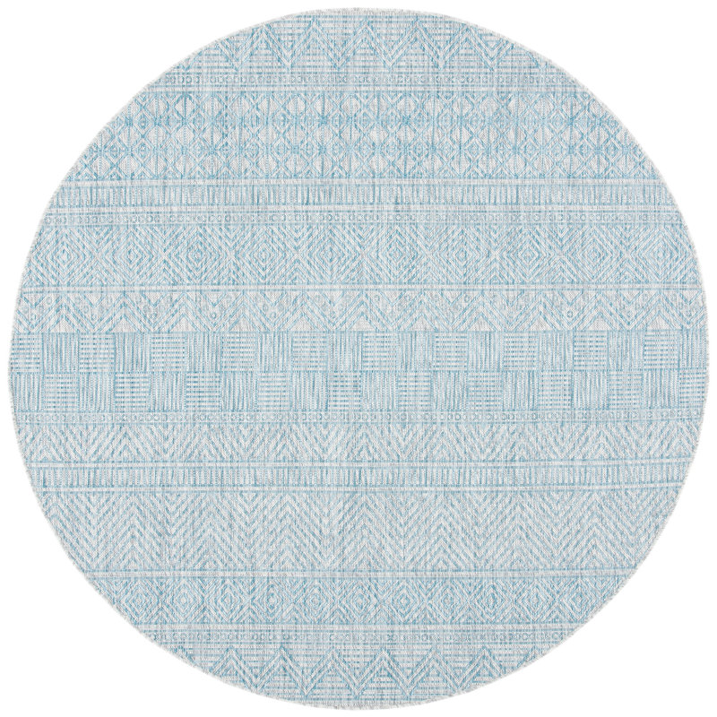 Courtyard Performance Southwestern Indoor/Outdoor Area Rug, Round 6'7"