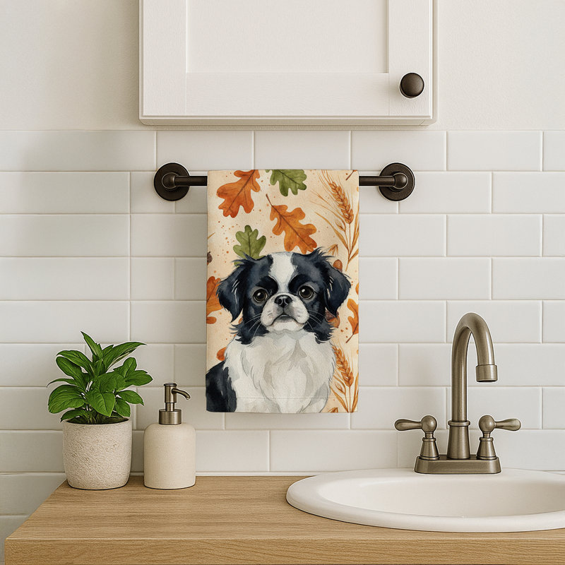 Serviette de cuisine tricolore Sheltie, Black and White Japanese Chin