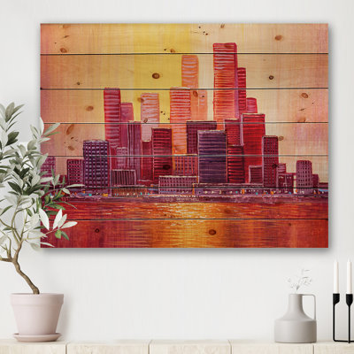 " Cityscape Of Skyscrapers In Modern City X " Painting Print