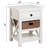 Hoekstra Solid Wood X-Side End Table Side Table with Drawer, 2 Storage Shelves and Wicker Basket, White-75803205