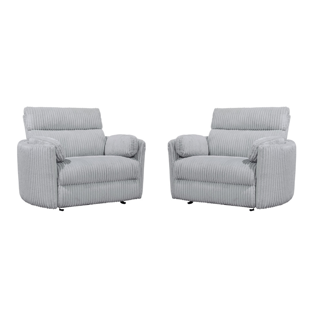 Zixian 53" Wide Power Recliner (Set of 2) Hokku Designs Upholstery Color: Gray