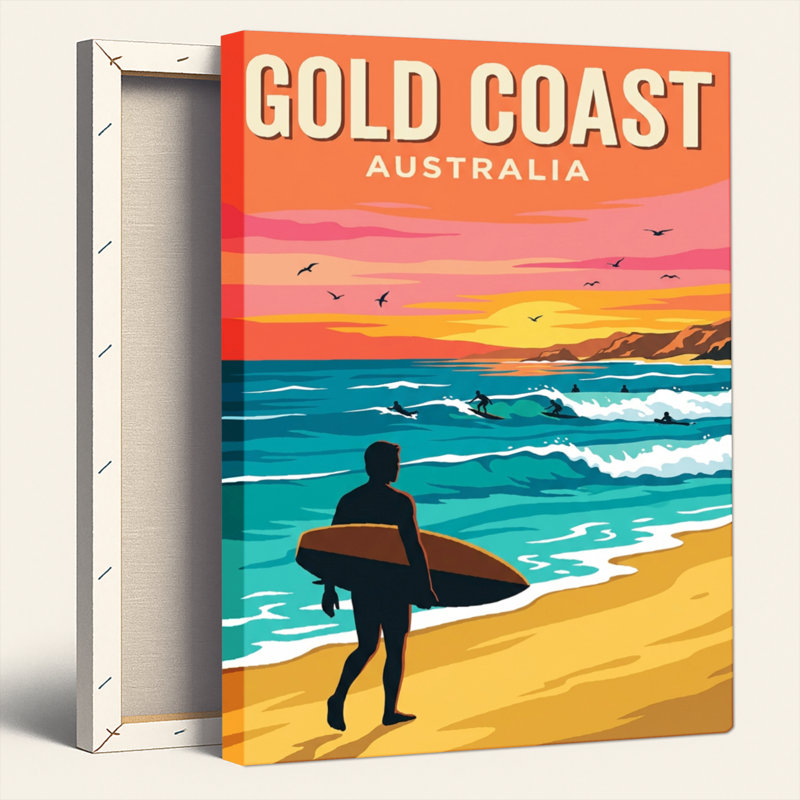 Ensemble de 1 tableau sur toile Gold Coast, 48"H x 32"W, Wrapped Canvas