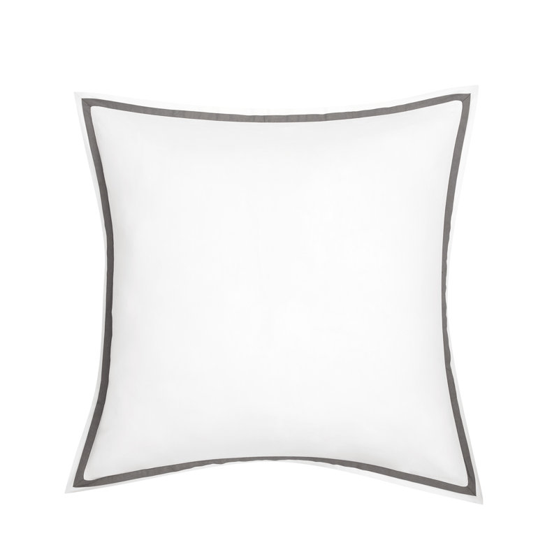 Taie décorative blanche Sylph, Gris / Blanc, Carré 26 po