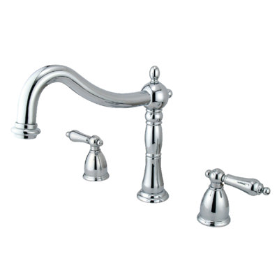 Robinet de baignoire romaine à deux poignées à fixation sur le comptoir à 3 trous Kingston Brass
