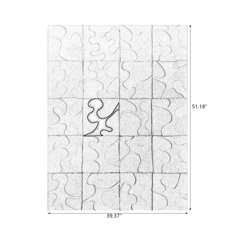 Art mural Mid-Century moderne en toile pour salon, H 51,18 po x l 39,37 po
