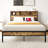 Full Size Bed Frame With Storage Headboard, Metal Platform Bed With Charging Station,  Bookcase Storage, No Box Spring Needed, Easy Assembly, Noise-Free-1337933034-1341671345