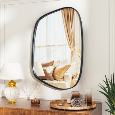 Irregular Wall Mirror - Decorative Tempered Glass Mirror With Aviation Aluminum Alloy Frame For Bathroom, Bedroom, Living Room, Entryway, Cloakroom