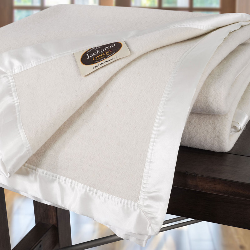 Jackaroo  Lightweight & Hypoallergenic Merino Wool Blanket, Cream, Throw