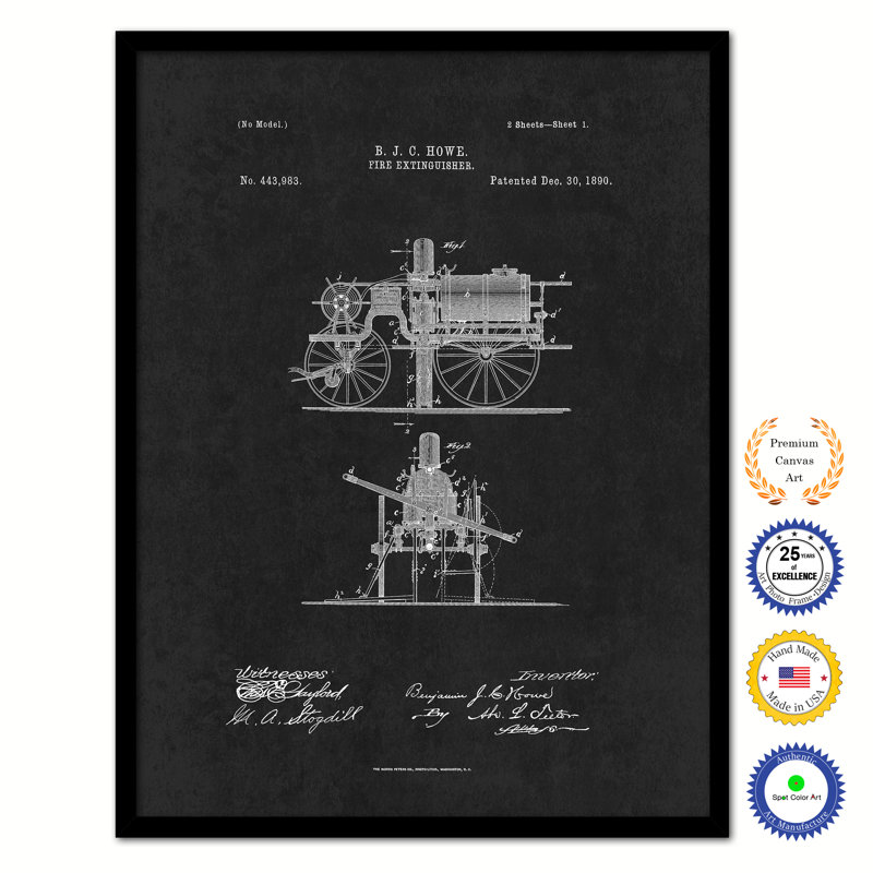 1890 Firefighter Fire Extincter, H 17 po x l 13 po