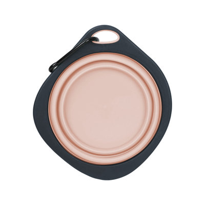 Contenant de voyage portatif en plastique flexible pour eau et nourriture avec crochet, 6,18 x 5,51 x 1,97 po, rose