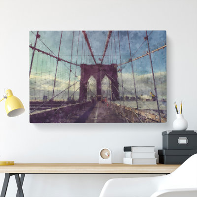 Brooklyn Bridge In New York Vol.2 - Wrapped Canvas Print