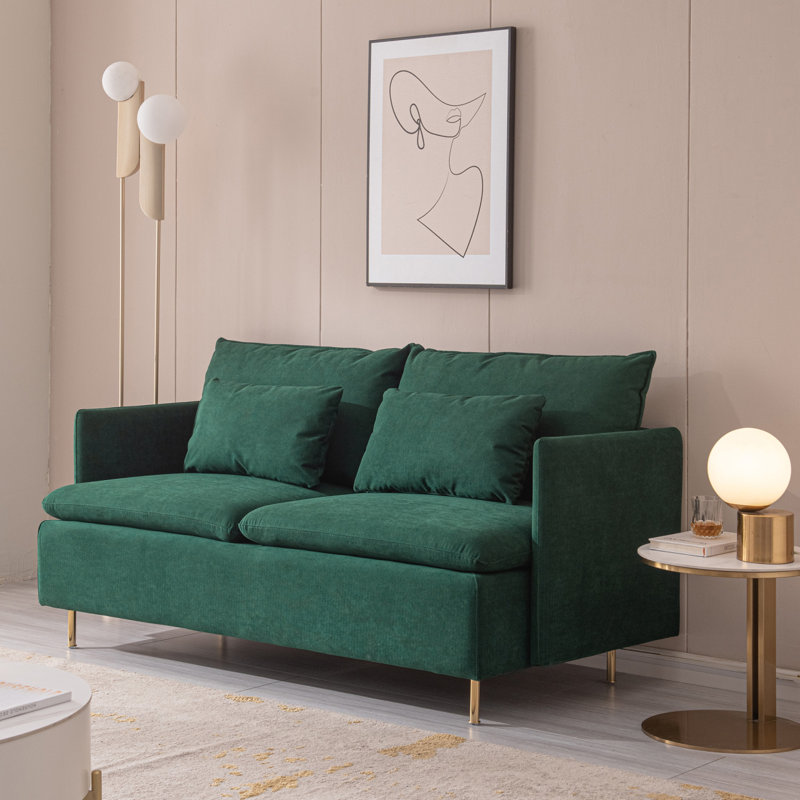 Causeuse moderne en lin de coton Emerald