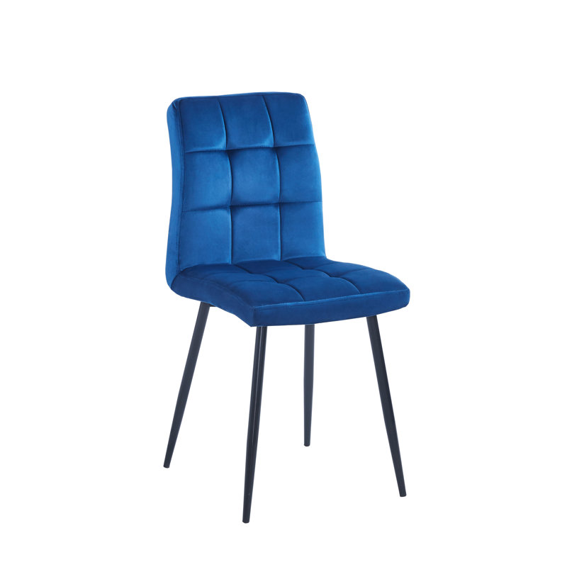 Coffield 50cm H Upholstered Side Chair, Blue
