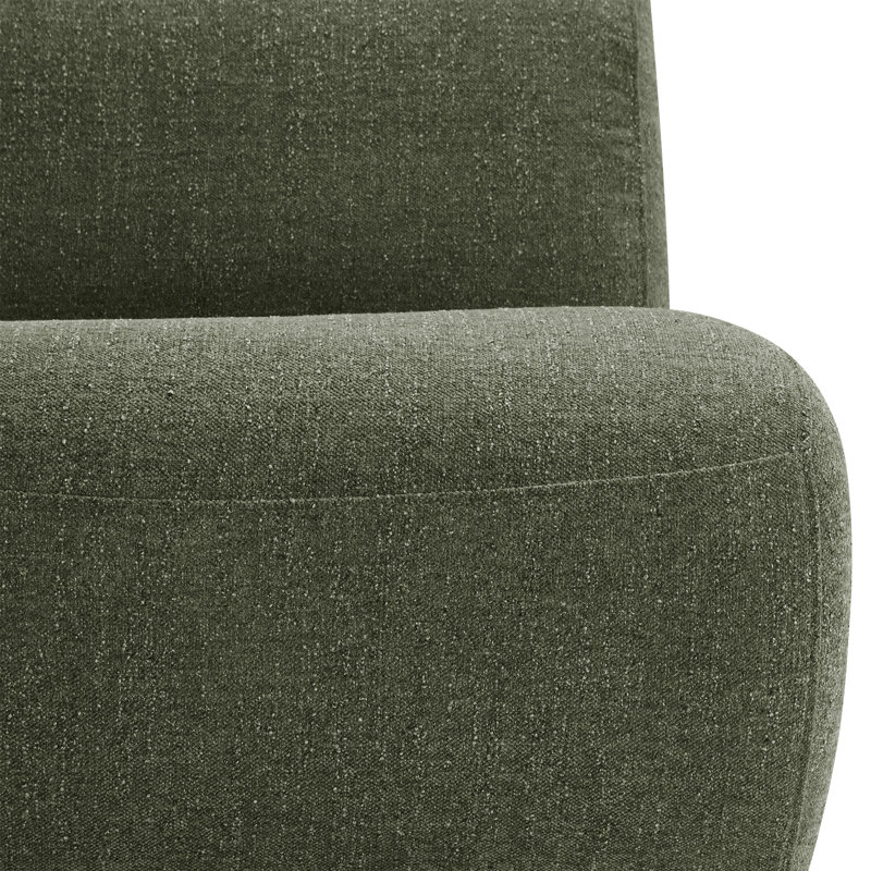Fauteuil d'appoint pivotant 33 po Nita, Chenille vert forêt doux