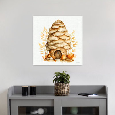 «Fall Pinecone Hideaway», art mural abstrait forêt fantaisiste abstrait