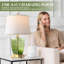 Ensemble de 2 lampes de table en verre de 23 po, lampes de chevet pour chambre à coucher avec ports USB A + C, lampe de table de chevet à commande tactile à intensité variable à 3 voies pour le décor du salon, vert