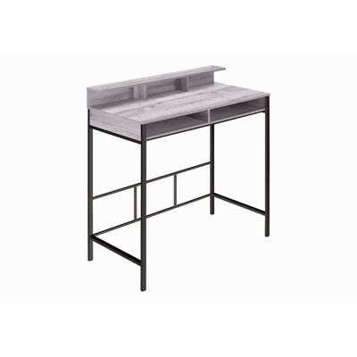 Bureau d'ordinateur, bureau personnel, debout, tablettes de rangement, L 48 po, travail, ordinateur portable en métal stratifié, contemporain, moderne