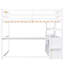 Lit mezzanine double en blanc avec bureau, tablettes et tiroirs - Pièce de chambre fonctionnelle et robuste-1902049701-1902049700