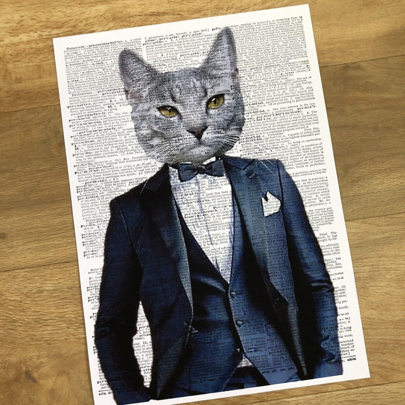 Cat Vintage Dictionary - No Frame Print