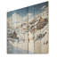 «Skiing Winter Village Horizon» - fruits sur impression sur bois-595023969