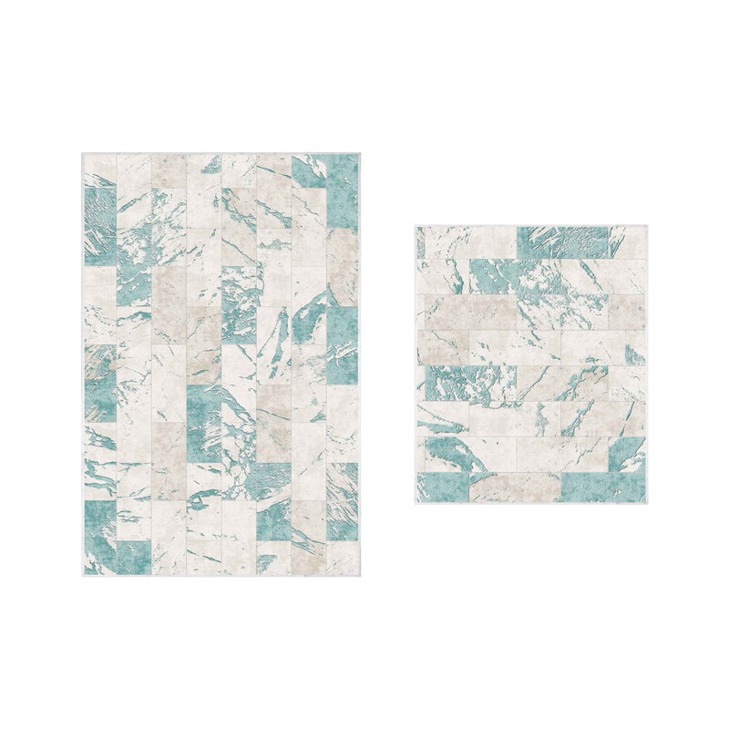 Tapscott Non-Slip Shower Mat, Grey/Turquoise