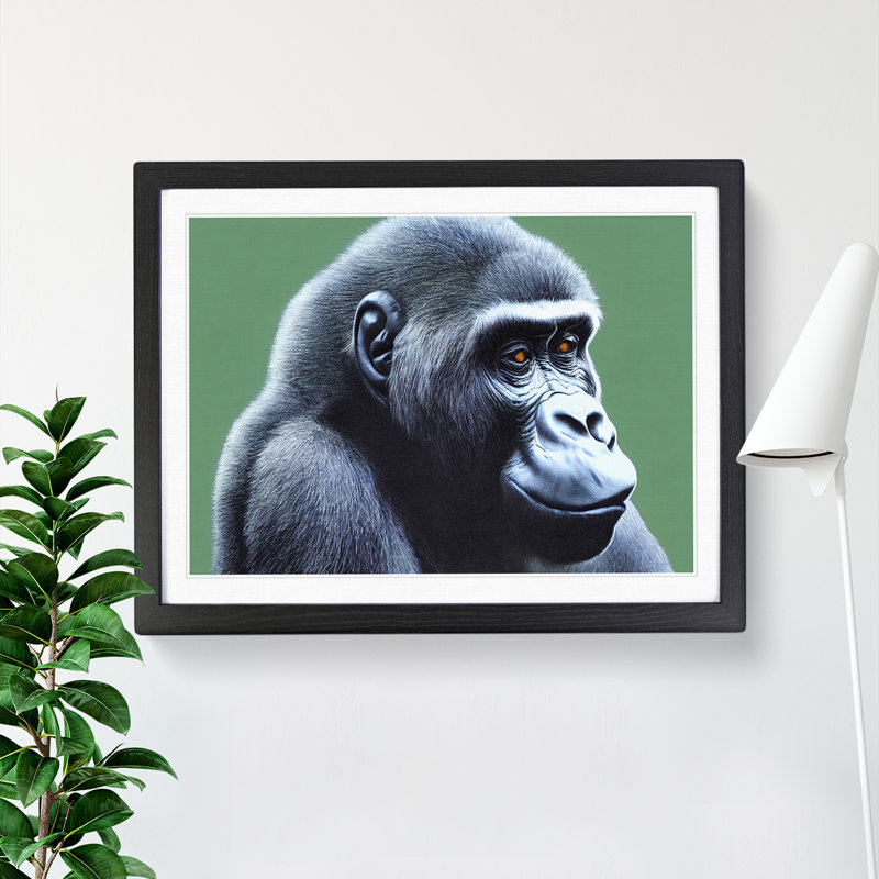 Fine Gorilla 1 Piece Single Picture Frame Wall Art, 34cm H x 46cm W x 2cm D, Black
