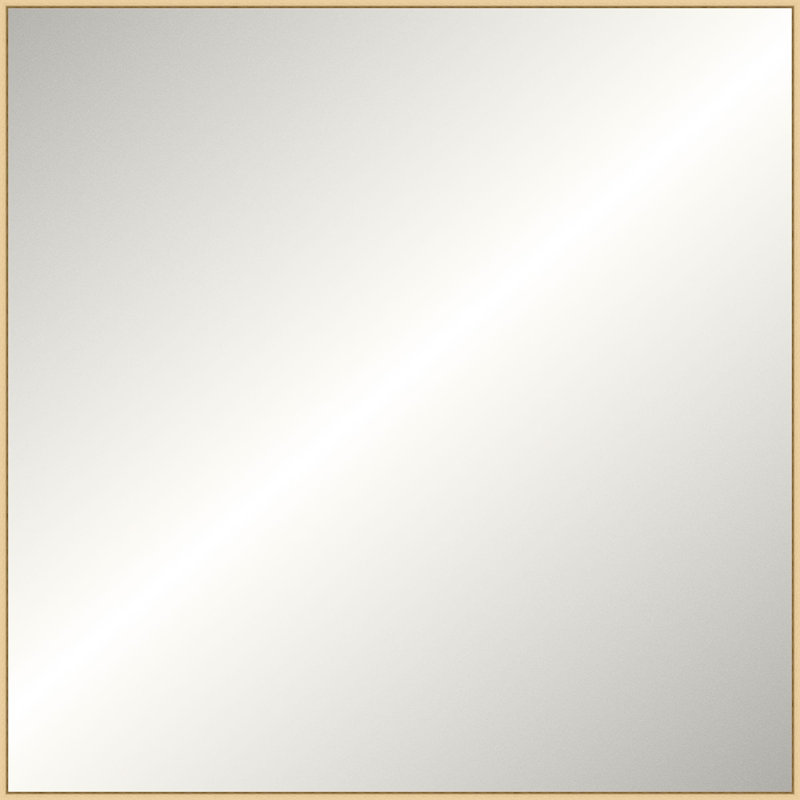 Miroir en bois massif, 49.25" x 49.25", Natural, Carrée